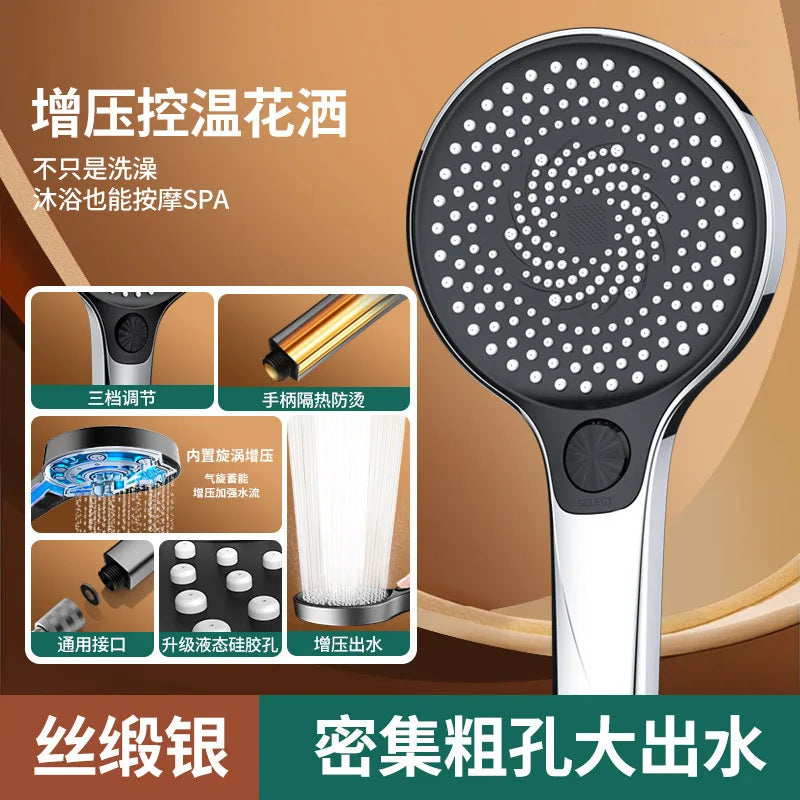 135mm Rainfall Shower Head | 3 Modes, High Pressure & Water Saving