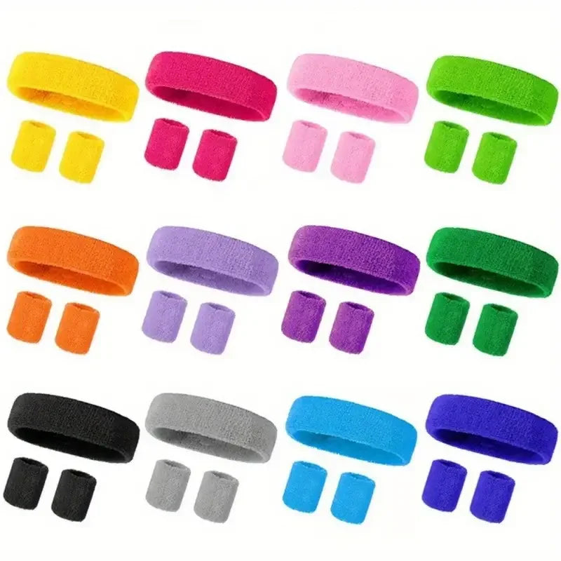 A Set Of Wristband Headband Headband Set For Sports,Sweat Absorbing,Basketball,Headband And Wrist Protection Peaceful Pleasures Health and Wellness