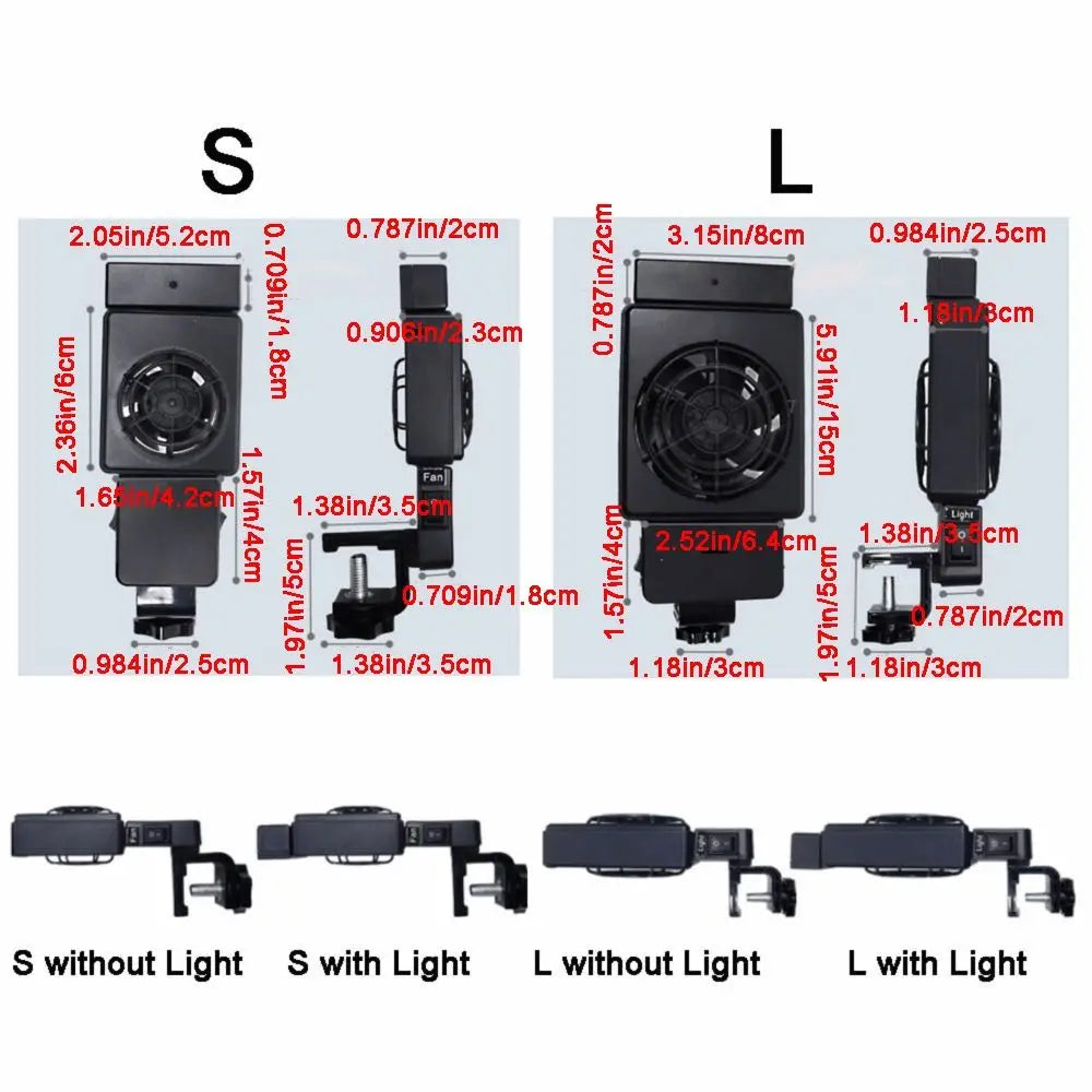 180° Rotation Silent Aquarium Cooling Fan – Wall Mount & Light