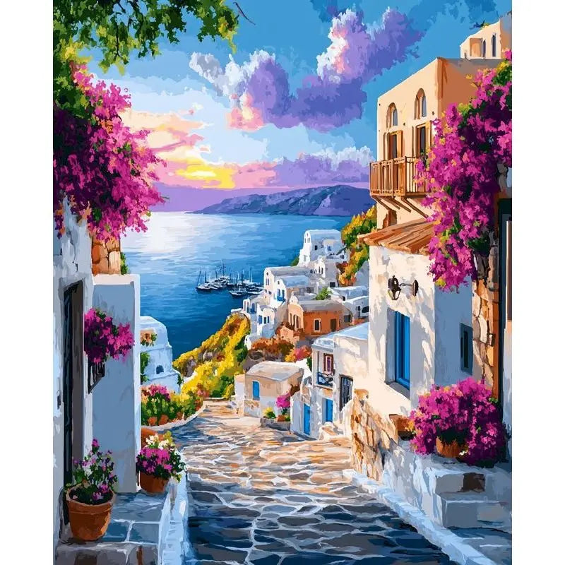 Paint by Numbers Kit – Town Landscape 60×75cm Canvas Art
