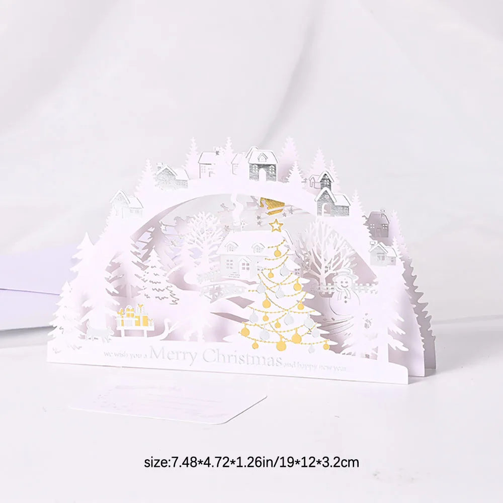 Christmas 3D Greeting Card Folding Decoration Blessing Gratitude