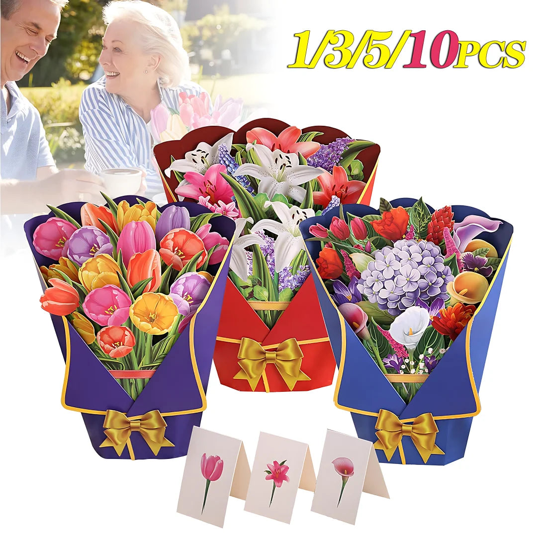 3D Pop-Up Paper Flower Bouquet Card | Valentine's Mother's Day