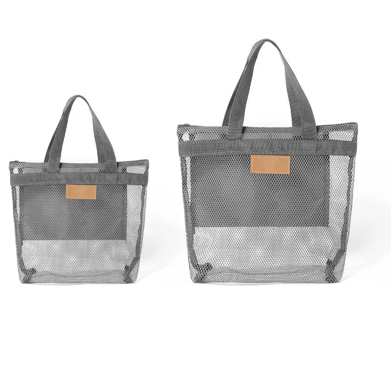 Mesh Beach Tote Bag with Zipper | Quick Dry Shoulder Bag