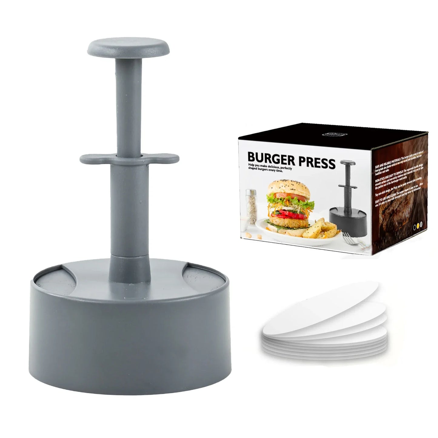 Manual Hamburger Patty Press | Food-Grade ABS Burger Mold