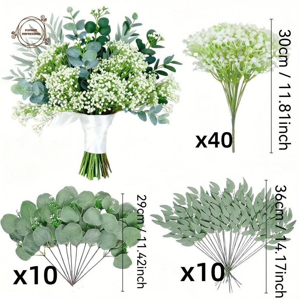 Artificial Baby's Breath Bouquet | Gypsophila Boho Wedding Decor Artificial Flower Bouquet Peaceful Pleasures Health and Wellness