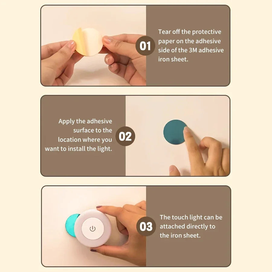 Wireless Rechargeable LED Night Light | Touch Sensor Wall Lamp