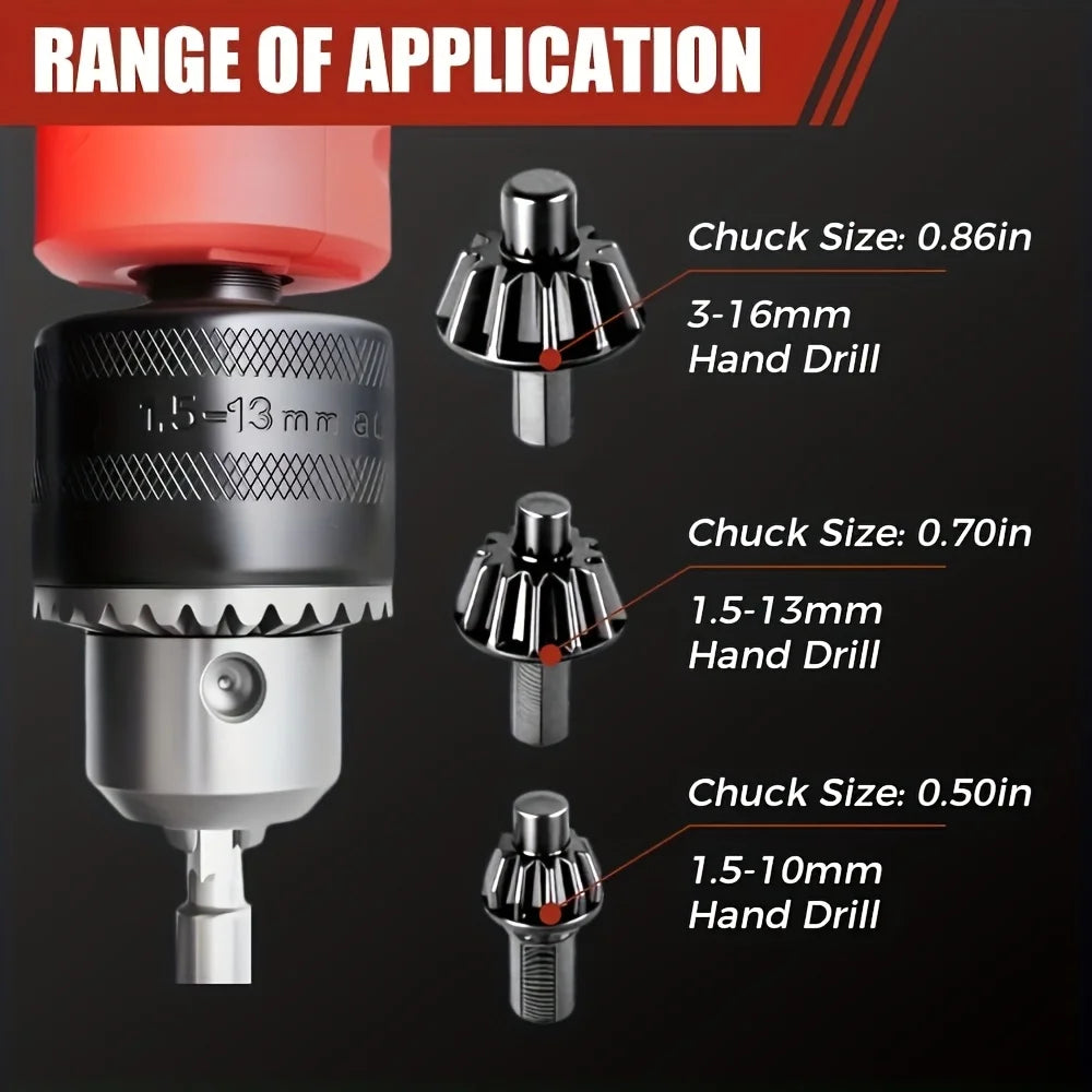 3-In-1 Ratchet Drill Chuck Wrench Replaceable Head Three-speed Fast