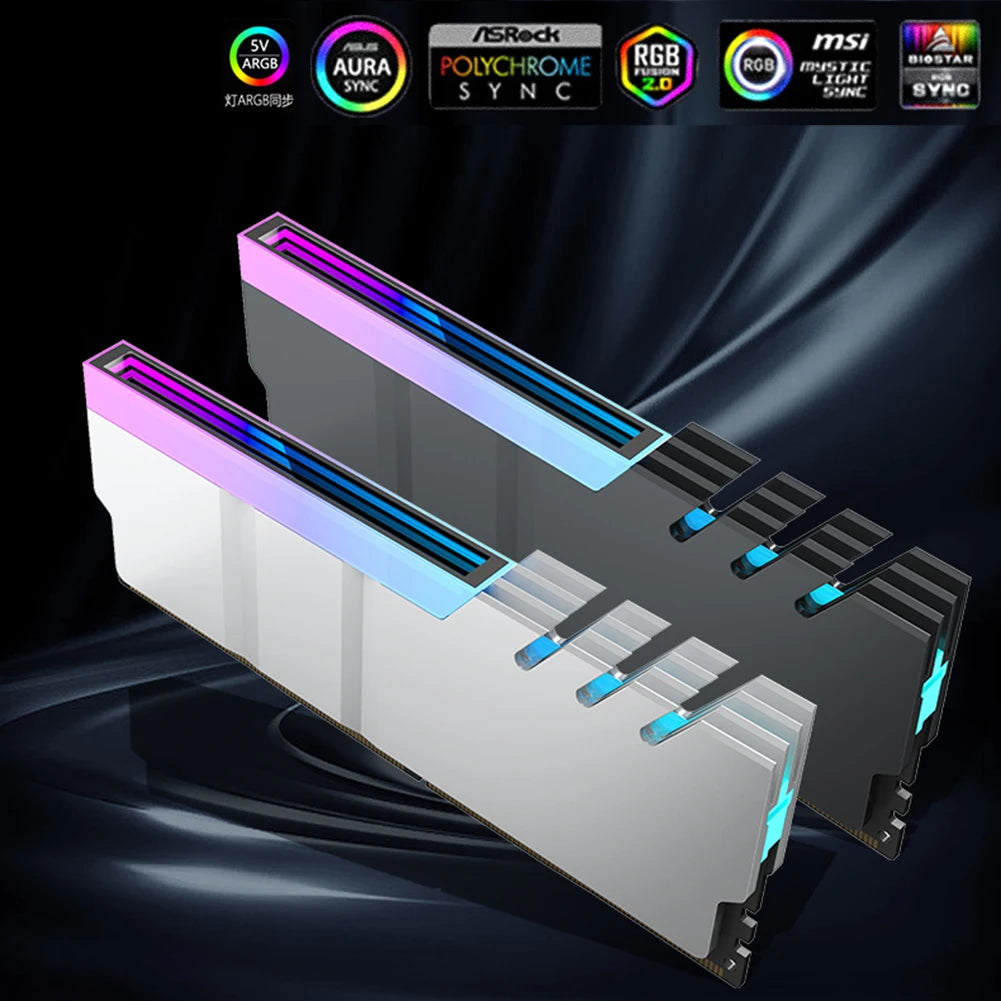 Memory Module Radiator DDR4 DDR5 Ram Cooler Radiator 5V 3PIN ARGB AURA Sync Aluminum Alloy Heat-resistance Computer Accessories Peaceful Pleasures Health and Wellness