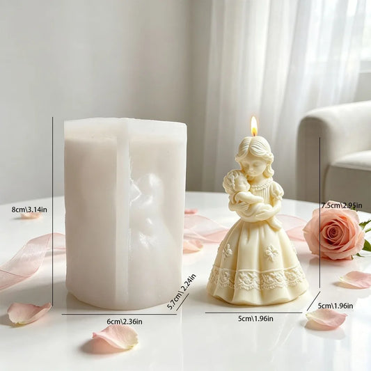 3D Mother & Baby Silicone Mold for Candle Soap Plaster Crafts Silicone Craft Mold Oasis Select