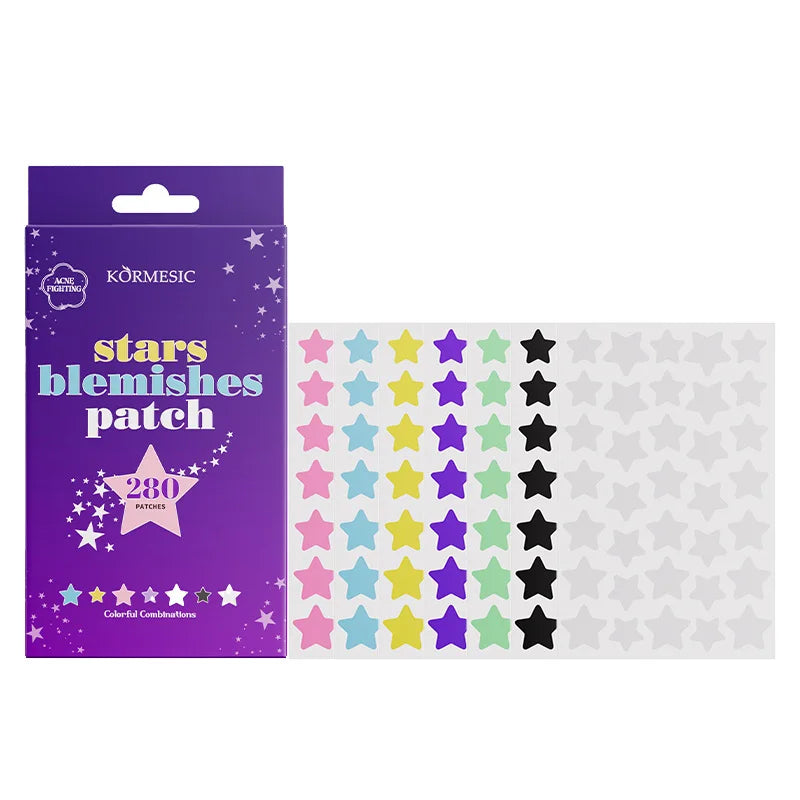 280/144pcs Face Acne Patch Invisible Skin Care Pimple Acne Patche Anti-inflammatory Healing Absorbing Spot Sticker Covering Acne Peaceful Pleasures Health and Wellness 280pcs star