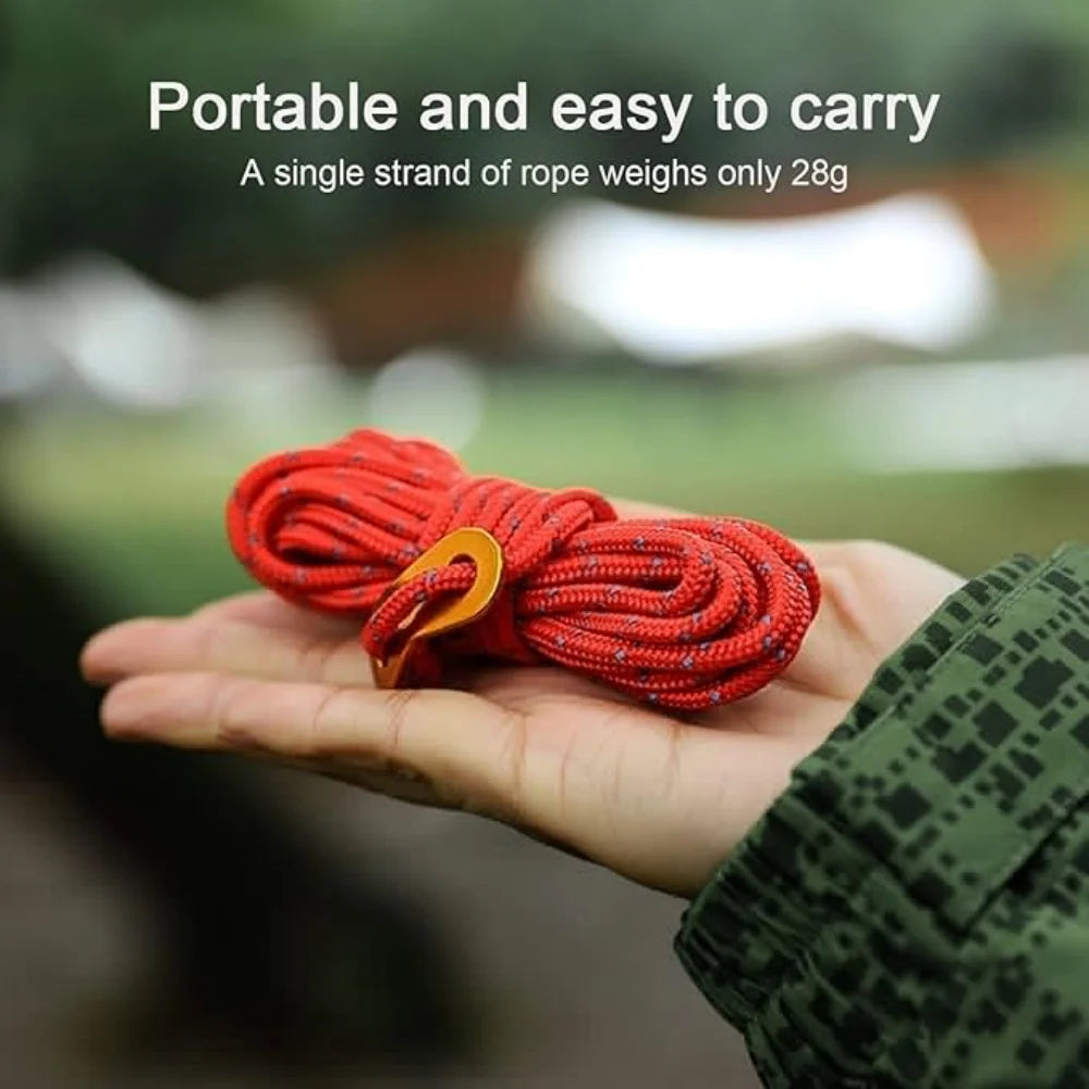 4M Durable Tent Rope Luminous High Reflective Tent Rope with Buckle Multi-Function Sturdy Tent Rope for Outdoor/Beach/Camping ﻿ Peaceful Pleasures Health and Wellness