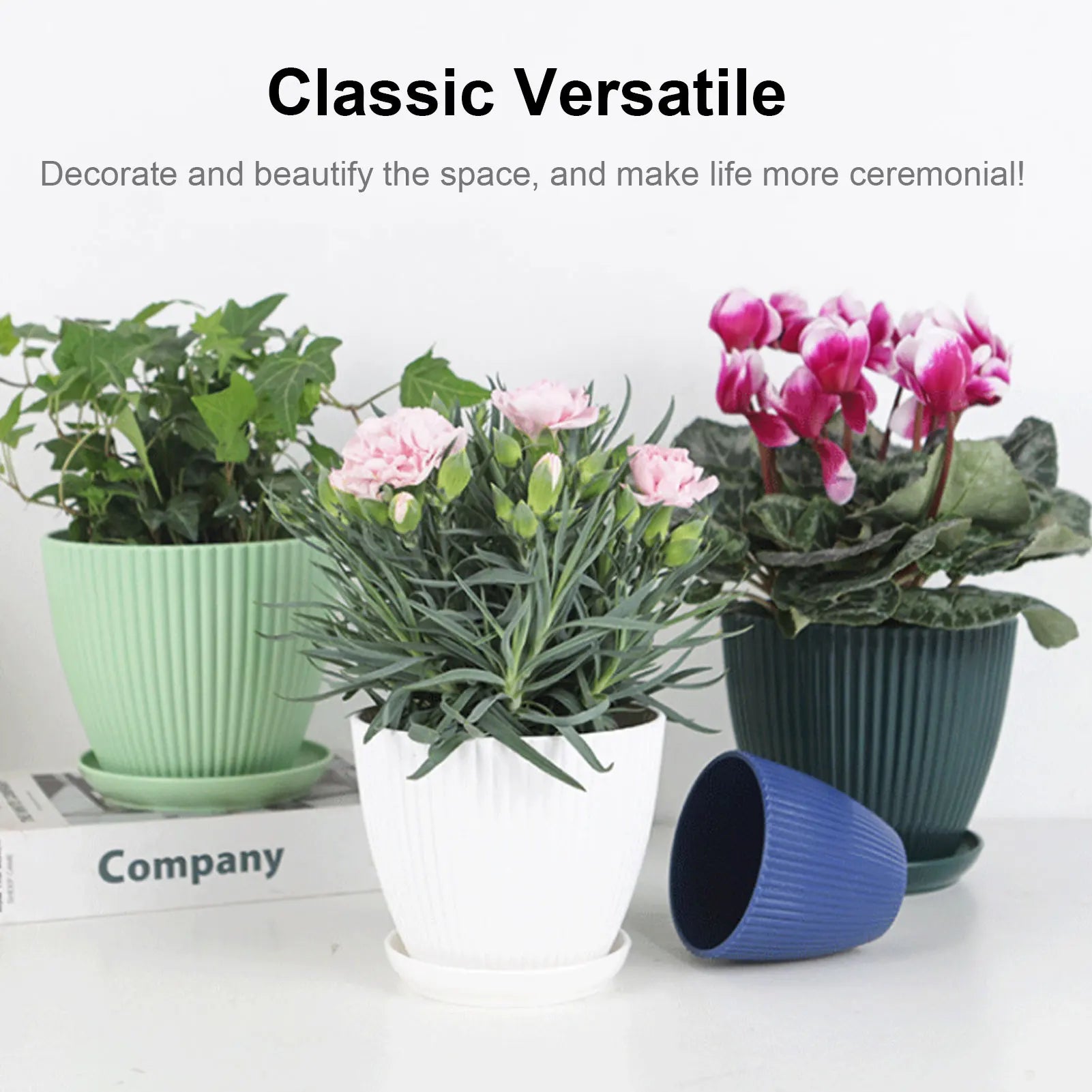 Resin Indoor Planter Flower Pots Wide Mouth Garden Pots Great for All House Plants Peaceful Pleasures Health and Wellness