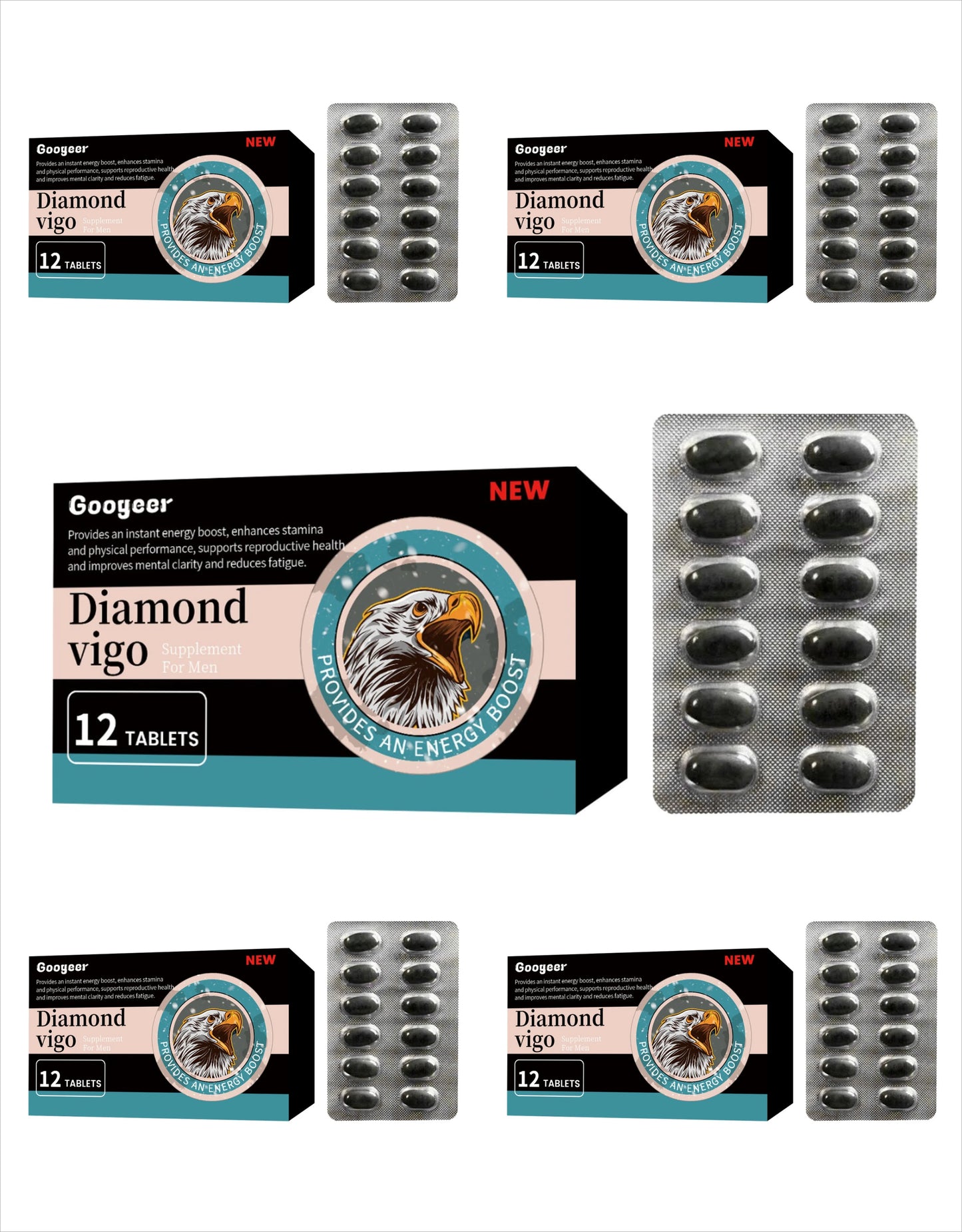 Diamond Vigo Men's Daily Vitality Supplement – 12 Tablets
