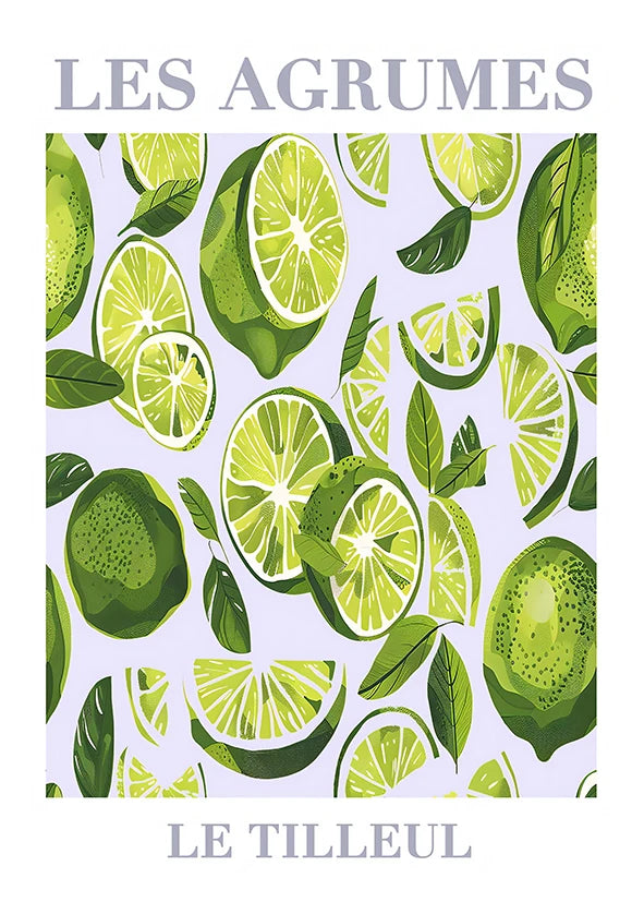Retro Lemon Olive Tree Canvas Wall Art | Summer Home Decor