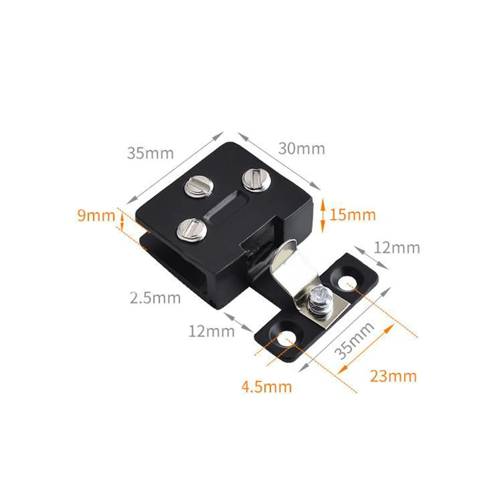 Glass Door Hinge Cupboard Display Cabinet Gate Clamp Punch-free Wine