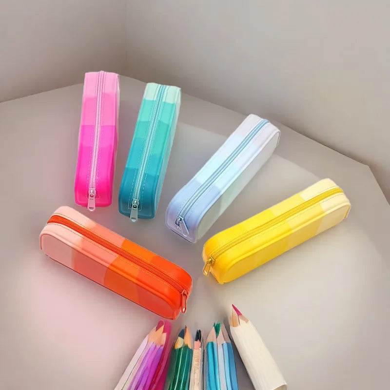 Silicone Pencil Case | Zippered Stationery & Makeup Pouch