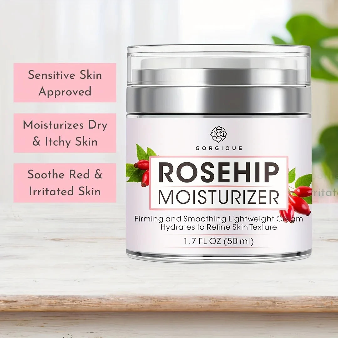 GORGIQUE Rosehip Glow Moisturizer – Face, Neck & Décolleté