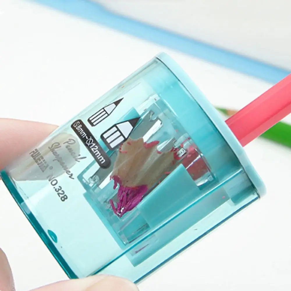 Double Hole Pencil Sharpener – Transparent Manual Plastic