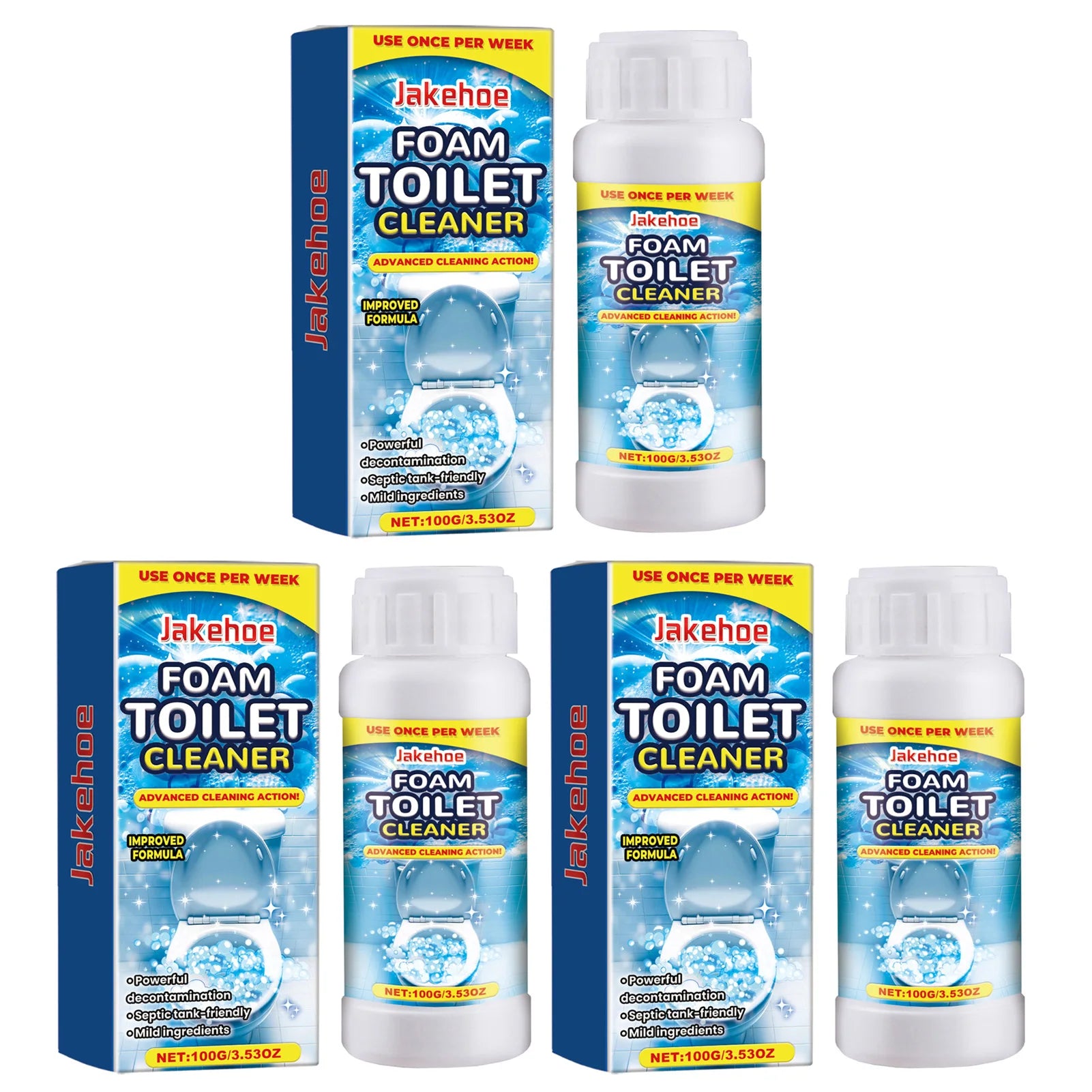 Toilet Powerful Cleaner 360 Degree All Round Descaling Deodorizing Foam Cleaner Odor Free Toilet Deodorizer Liquid For Bathroom Peaceful Pleasures Health and Wellness 3pcs