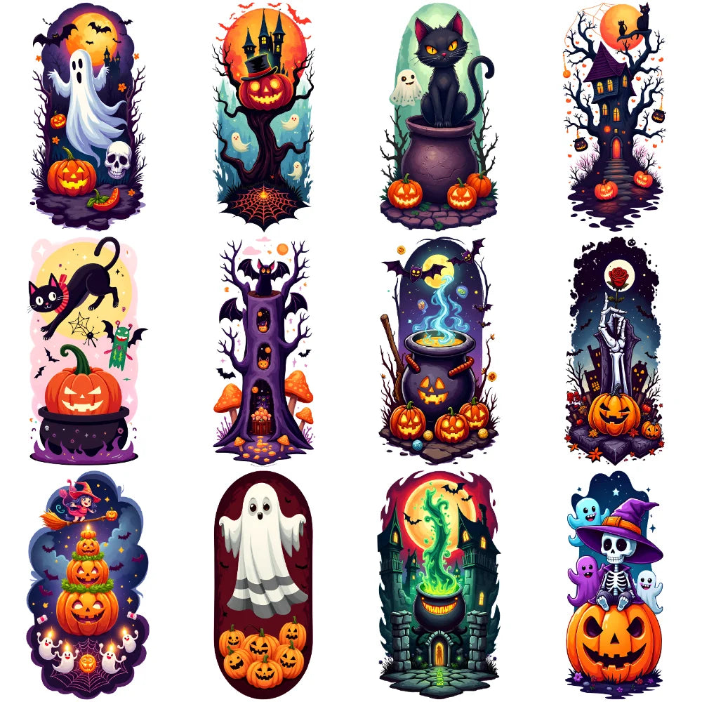 12-Piece Halloween Spooky Temporary Tattoo Stickers for Adults