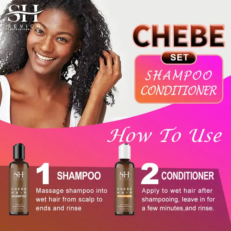 CHEBE Hair Growth Shampoo Conditioner Set Anti Hair Loss Treatment for Men Women Fast Thicken Regrowth Oil Beauty Health SEVICH Peaceful Pleasures Health and Wellness