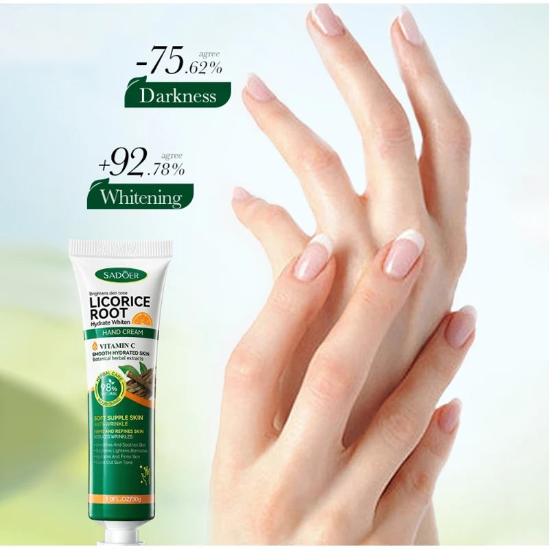 Licorice Hand Cream Moisturizing Brightening Smoothing Hand Skin Preventing Dryness Cracking Nourishing Autumn Winter Hand Cream Peaceful Pleasures Health and Wellness