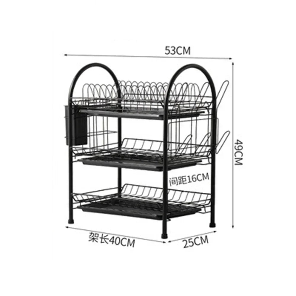 Luxury Kitchen Supplies Storage Rack Drain Rack Dish Plate Holder Household Large Tableware Storage Shelf Organizer Plate Rack Peaceful Pleasures Health and Wellness U3 hanging cup