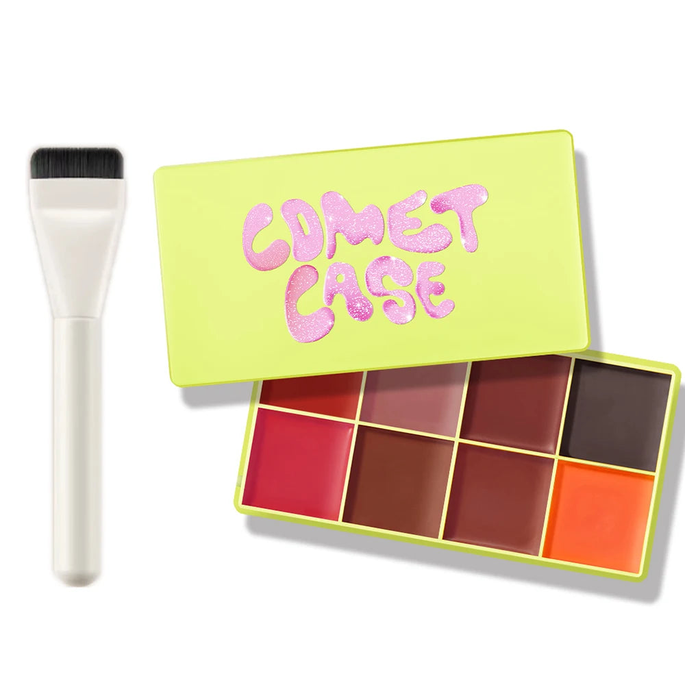 Curve Case Cream Eyebrow Cream Blush Highlighter Palette Matte Shimmer Finishes Shadow Tones Long-Lasting Cosmetics Peaceful Pleasures Health and Wellness 5Blush and brush