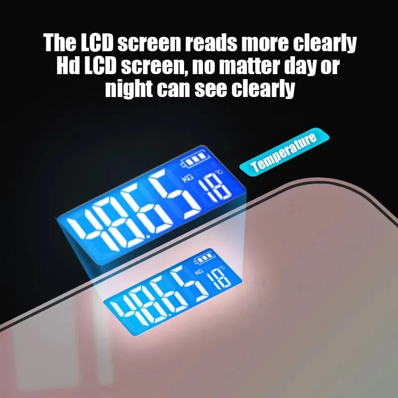 Gradient Color Intelligent LCD Electronic Scale Digital Display Glass Weight Scale Balance Body Electronic Scale For Weight Meas Peaceful Pleasures Health and Wellness