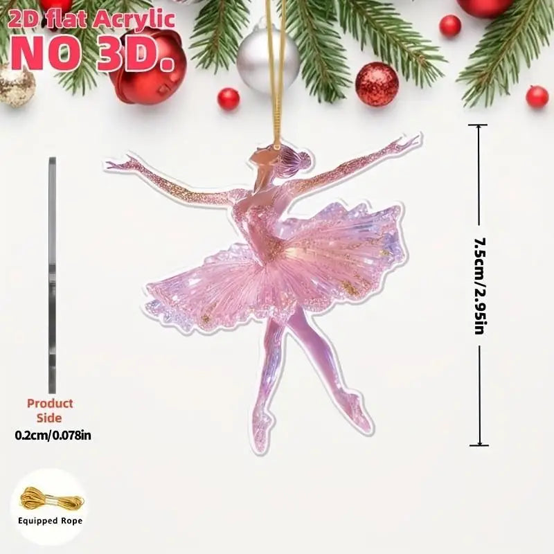 Sparkling Ballerina Acrylic Christmas Ornament | Holiday Decor