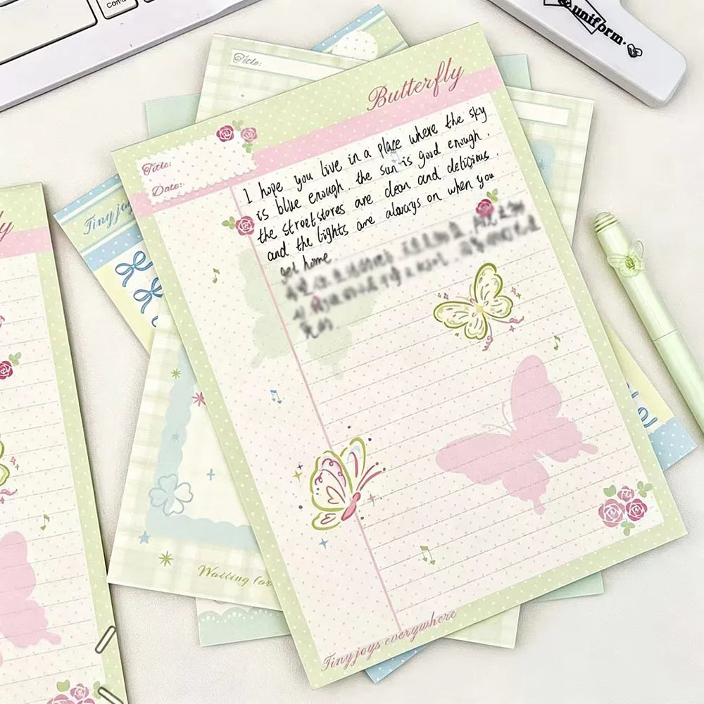 Colorful Butterfly Ins A5 Notebook Pink Green Gradient Rose Fragrant