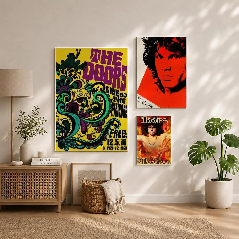 The Doors Band HD Self-Adhesive Waterproof Wall Poster Wall Art Poster Peaceful Pleasures Health and Wellness