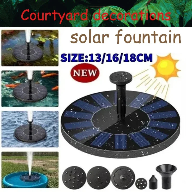 Solar Fountain Pump with LED Lights – Bird Bath & Garden