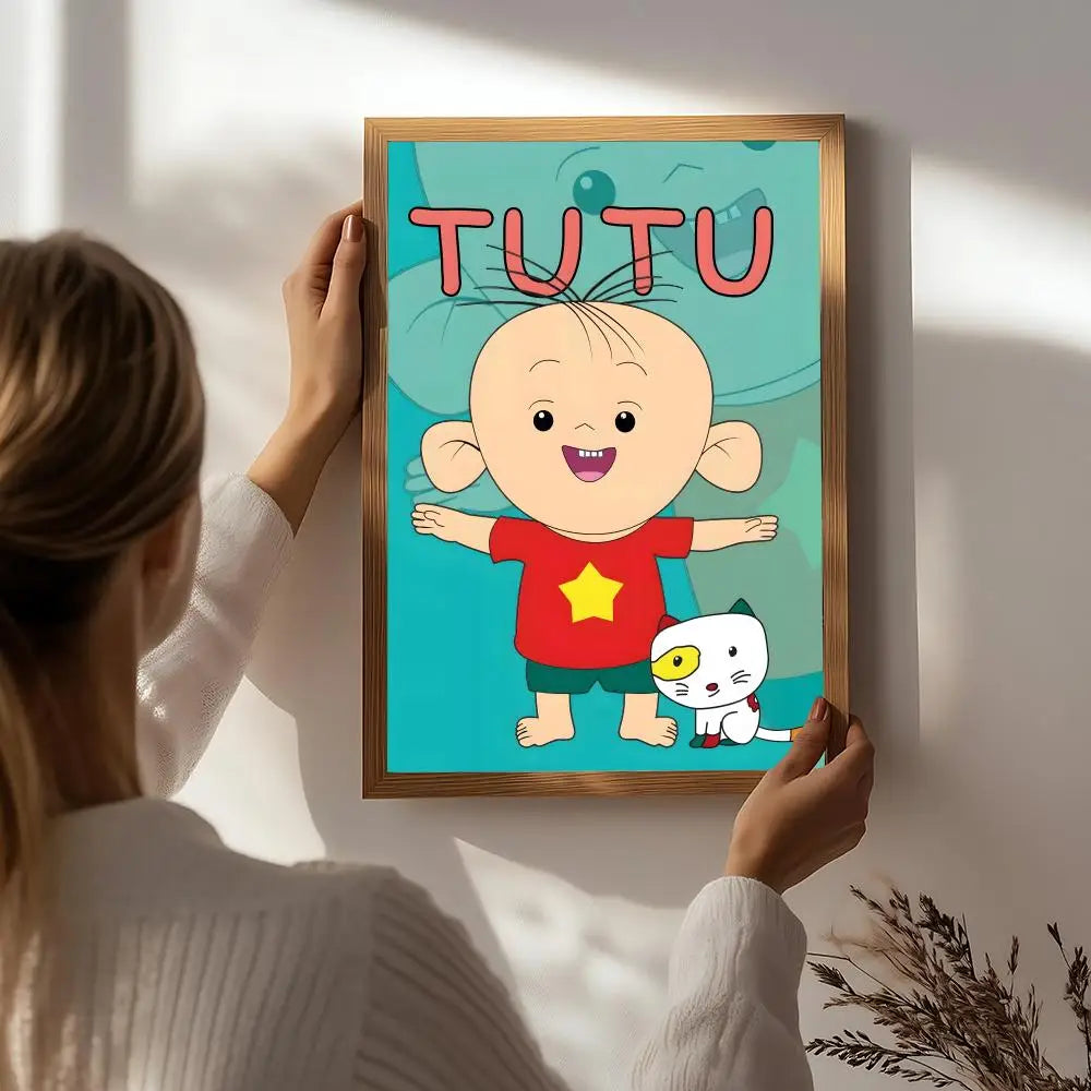 Cartoon B-Big Ear Tutu Poster HD Self Adhesive Waterproof Wall Art Ideal for Home Office Dorm Bedroom Great Gift Peaceful Pleasures Health and Wellness White9 50X70cmNoframe