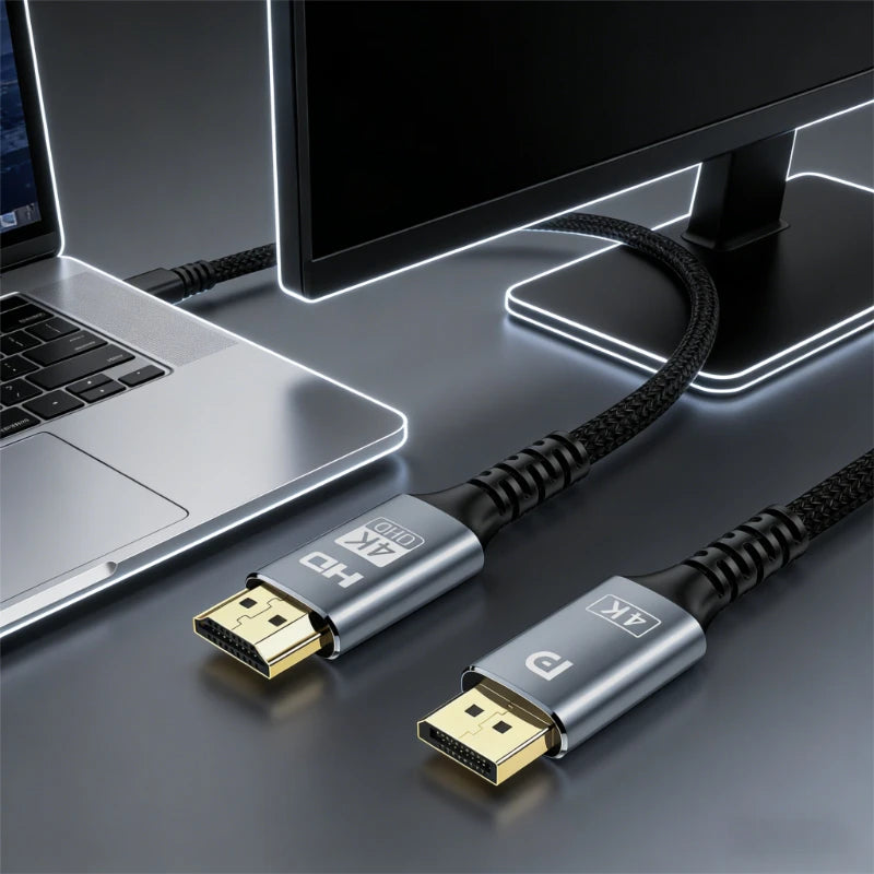 DisplayPort to HDMI Compatible Cable 4K 30Hz DP to HD Adapter Display Port Video Audio For PC Laptops TV Box Projector PS4 Peaceful Pleasures Health and Wellness