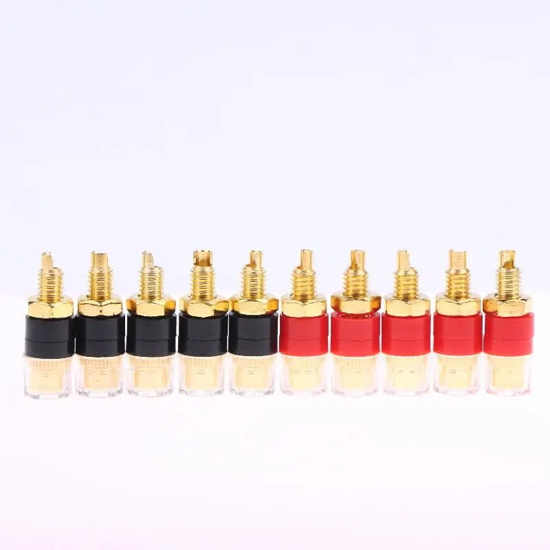 4/10Pcs Brass Terminal Connector With Transparent Shell Banana Plug Socket 4mm Gold Plated HIFI Ser Amplifier Binding Posts Peaceful Pleasures Health and Wellness 10pcs copper