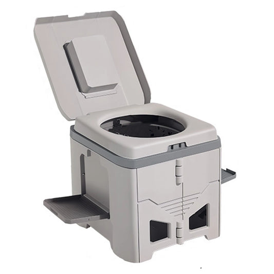 Collapsible Travel Toilet with Lid Camping Toilets Reusable 150KG Load Capacity for Tent Hiking Boating Long Road Trips Peaceful Pleasures Health and Wellness Sandy