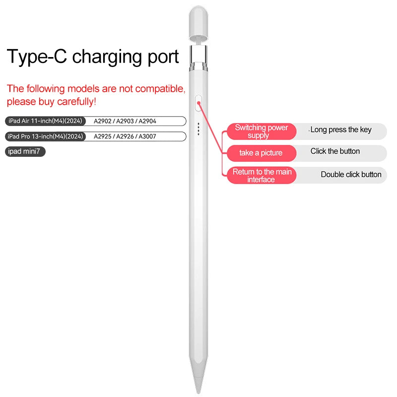 Special Stylus Pen For iPad Touch Pencil Professional Stylus For Touch Screen Apple Pencil Nib Apple Pen For ipad Accessories Peaceful Pleasures Health and Wellness TYPE-C interface