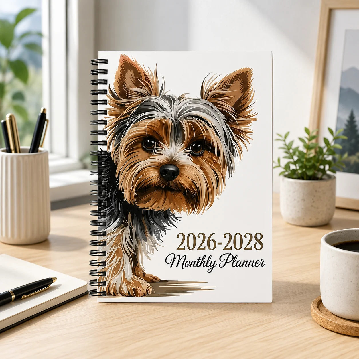 Cute Dog 2026-2028 Monthly Planner Spiral Notebook Daily Weekly