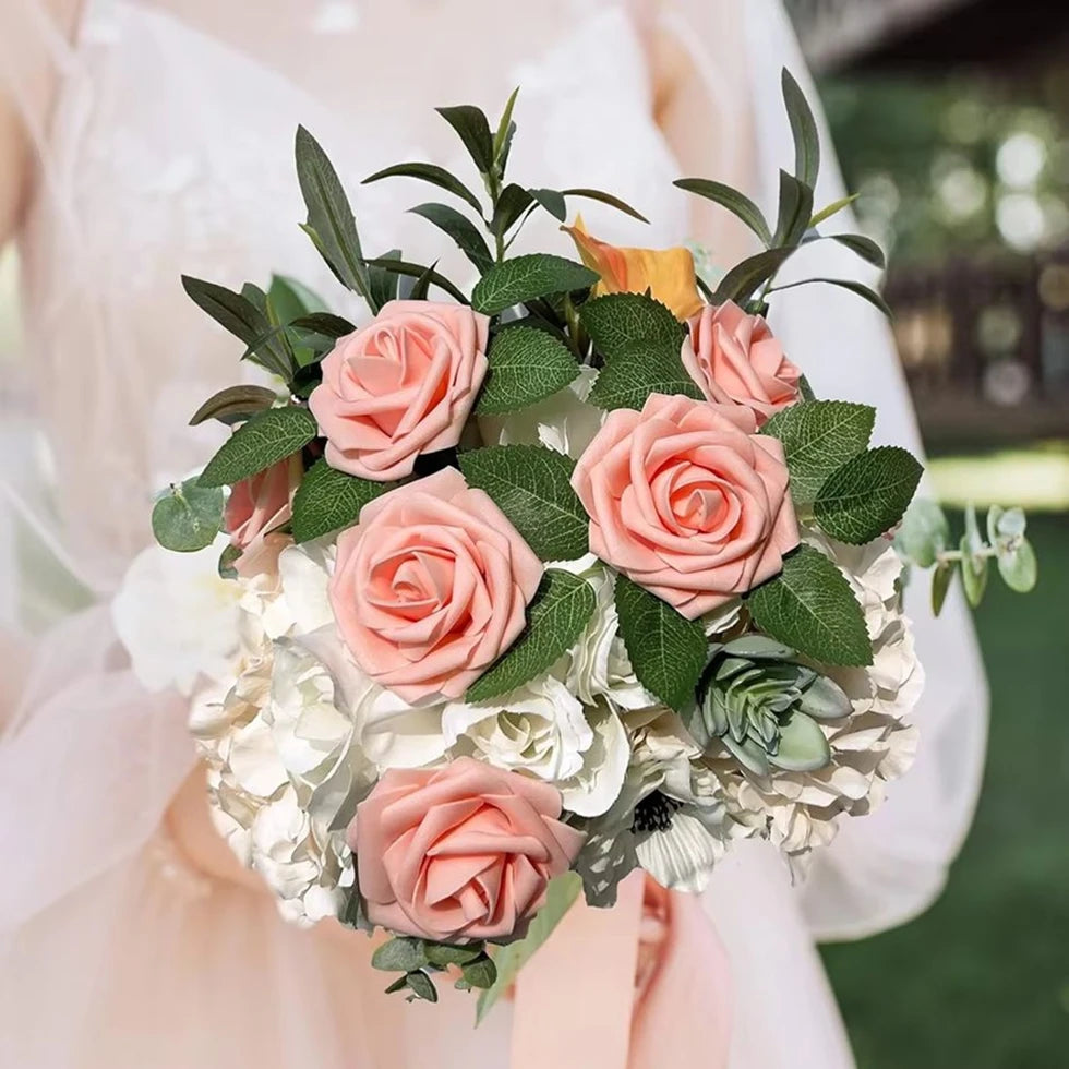 PE Foam Artificial Roses 5/10pcs | Wedding Valentine's Bouquet