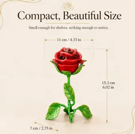 Antique Rose Incense Burner | Vintage Metal Aromatherapy Diffuser Incense Burner Peaceful Pleasures Health and Wellness MULTI