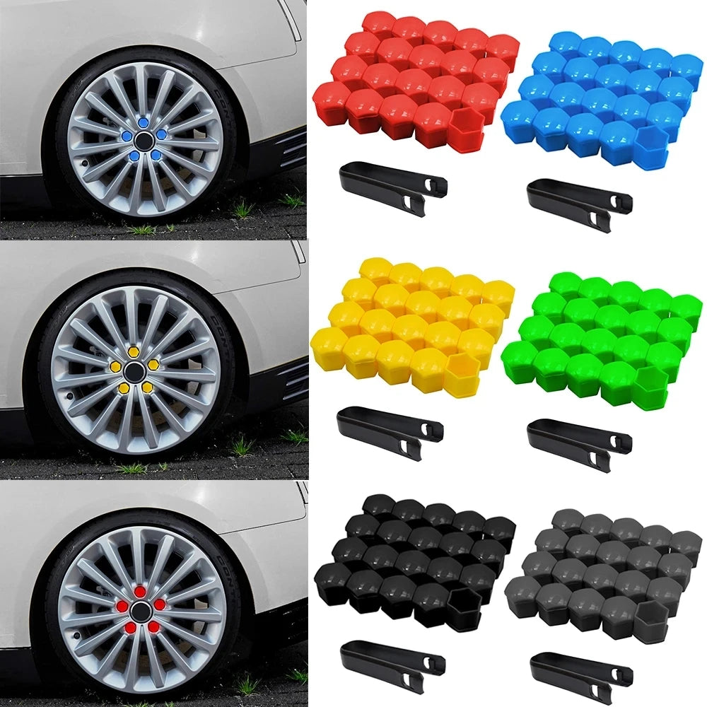 17/19/21mm Wheel Nut Caps – Rust-Proof Bolt Covers 20 Pack