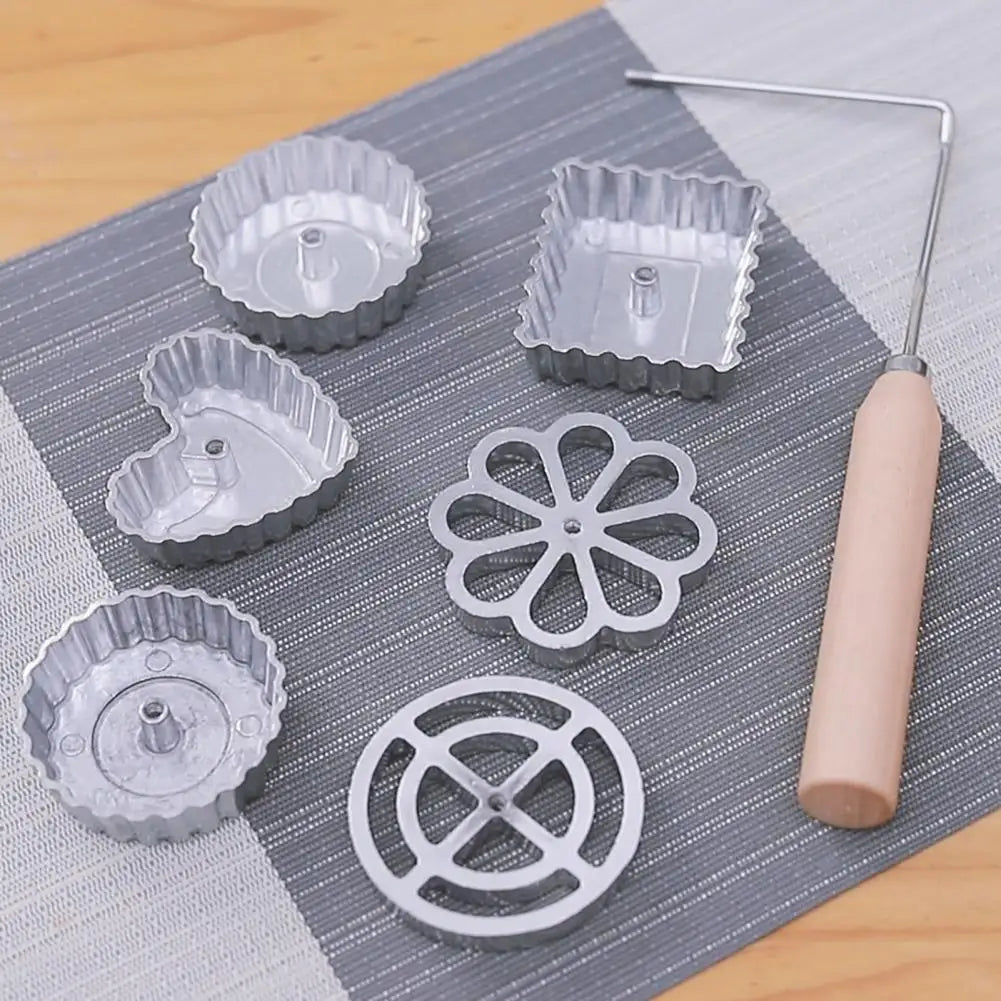 Cast Rosette Iron Mold Set 2/4/7Pcs Bunuelos Mold With Handle Timbale Pastry Tools Achappam Cookie Maker Peaceful Pleasures Health and Wellness
