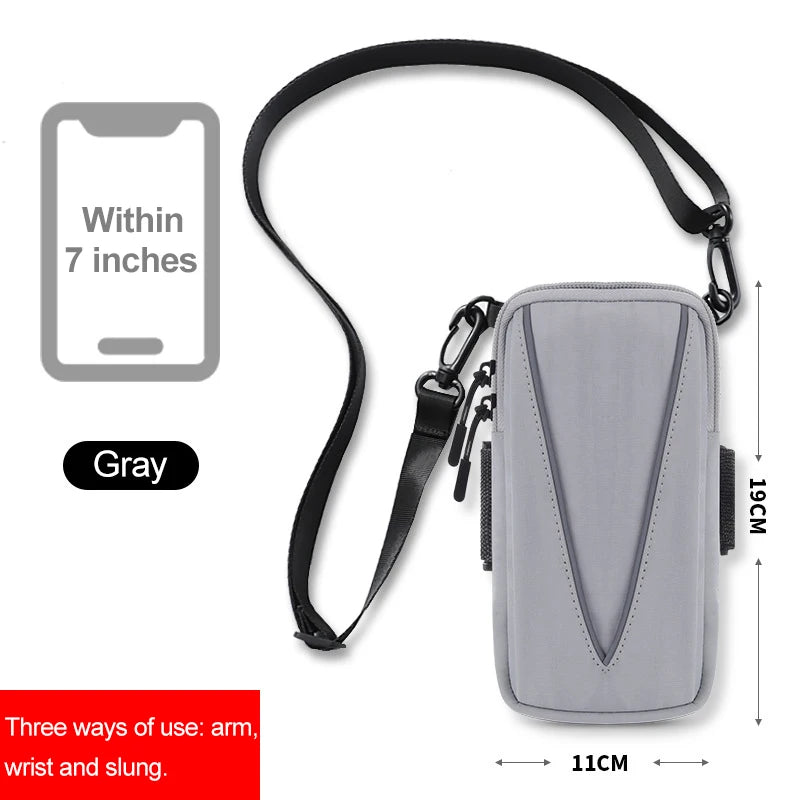 cell phone running armband Sport bag women Sports phone armband Mobile phone wrist stand Running racing accessories Wrist strap Peaceful Pleasures Health and Wellness Gray with strap