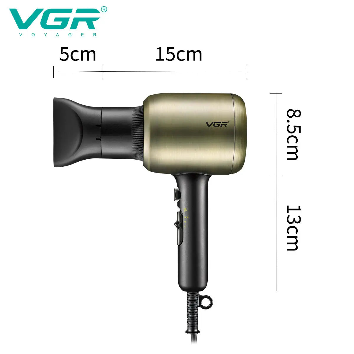 VGR professional hair dryer does not damage hair, strong wind speed dry 1800-2200W hair salon home styling air duct V-453 Peaceful Pleasures Health and Wellness