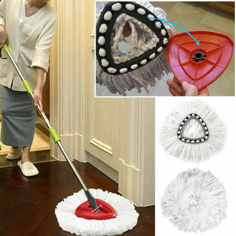 Easy Wring and Clean Floor Mop Turbo Microfibre 2in1 Replacement Refill Mop Head Accessory Home Cleaning Tools Peaceful Pleasures Health and Wellness