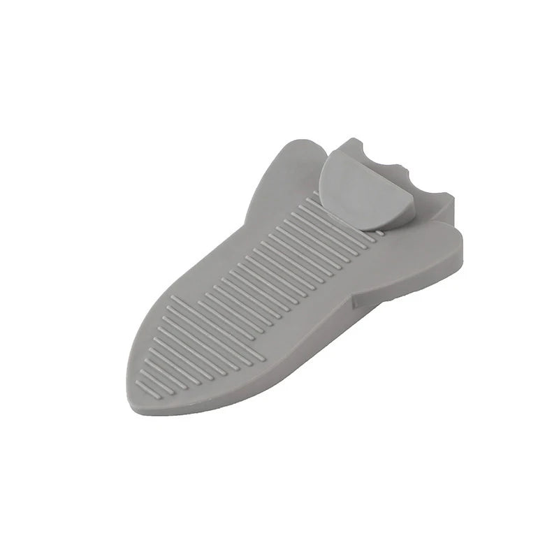 New 1Pcs Safety Rubber Door Stop Stoppers Block Wedge Doorstops Door Stopper Home Office Door Rear Retainer Anti-collision Stop Peaceful Pleasures Health and Wellness Gray