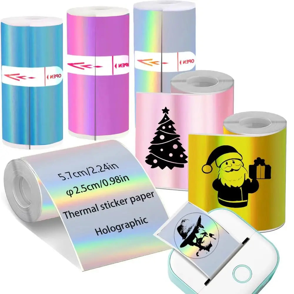 HD Color Thermal Printer Papers Glossy Vibrant Colors Holographic Thermal Paper Premium Smooth Finish Glitter Effect Peaceful Pleasures Health and Wellness