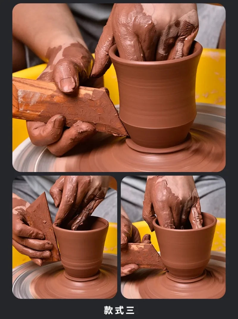 6-Piece Wooden Pottery Tools Set - Scrapers, Polygon Shapers & Clay Sculpting Knives for DIY Ceramic Handmade Projects Peaceful Pleasures Health and Wellness