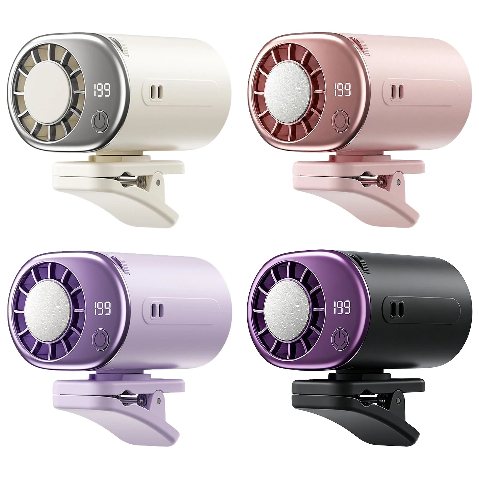 USB Rechargeable Personal Fan with LED Display Personal Cooling Fans 2000mAh Battery for Travel Outdoor Camping Beach Makeup Peaceful Pleasures Health and Wellness